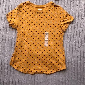 Women’s S Old Navy Gold with Black Polka Dots Top
